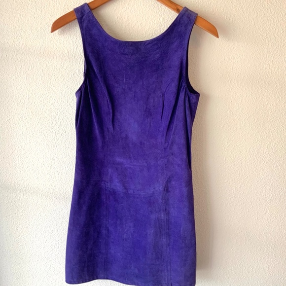 VINTAGE! Wilsons Royal Purple Suede Leather Dress Size Small - Picture 2 of 10